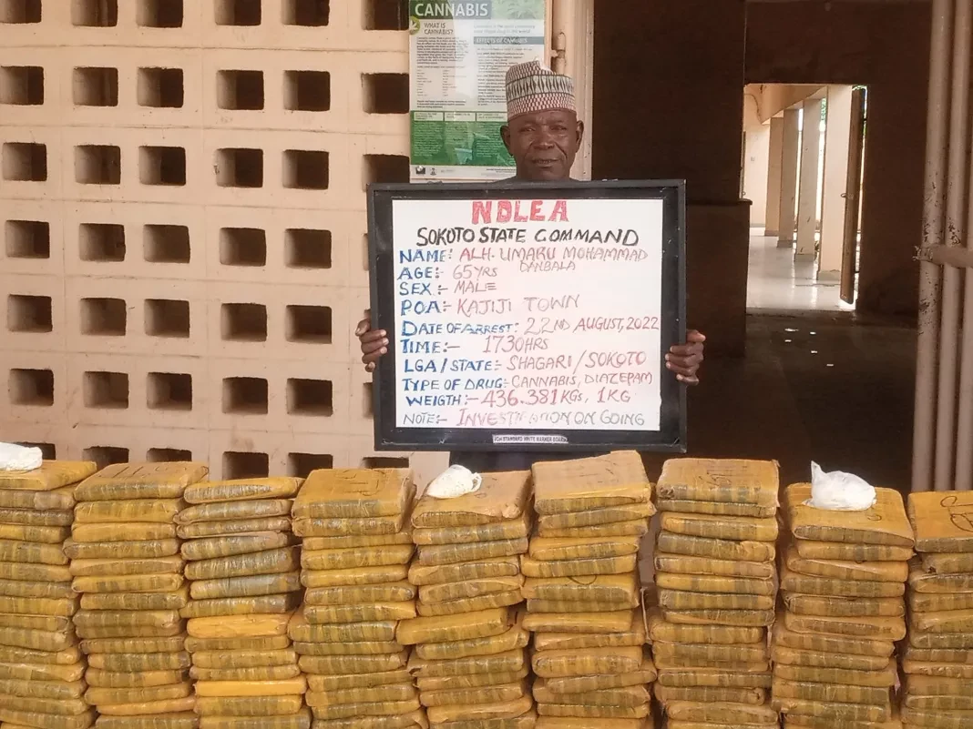 Sokoto village head arrested with 436.4kg of Indian hemp and 1kg Diazepam capsules