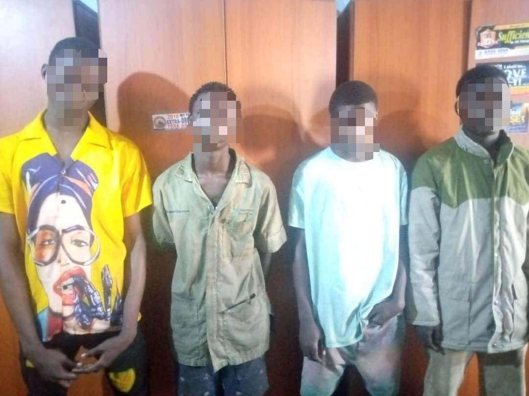 Police arrest four members of syndicate that specialize in stealing vehicle parts in Lagos