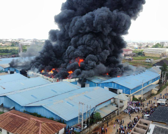 Fire guts Chinese company in Ogun (videos)