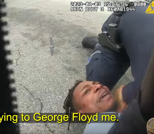 "They're trying to George Floyd me" Heartbreaking footage shows cousin of Black Lives Matter co-founder being restrained by police before his death, surfaces