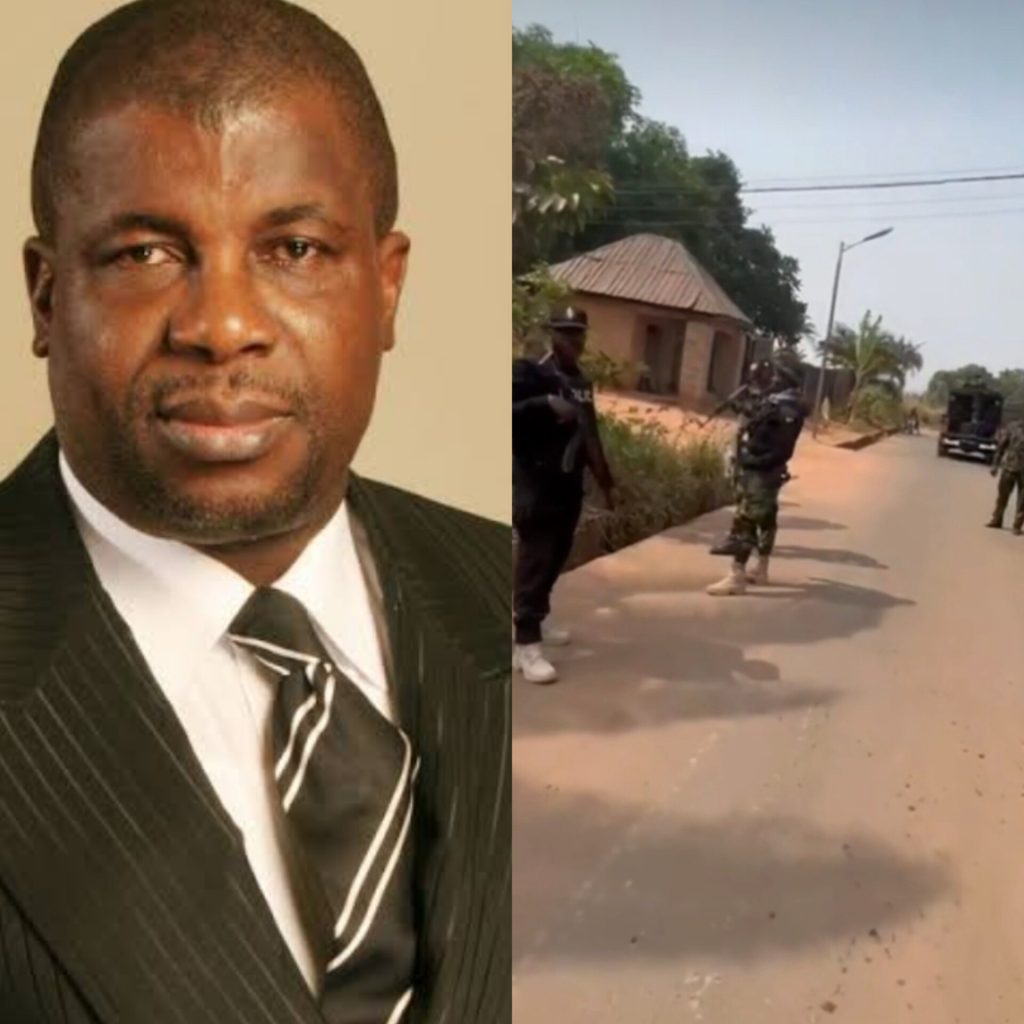 Fear of the East? Billionaire, Emeka Offor visits his village with a large number of armed policemen and private security personnel (video)