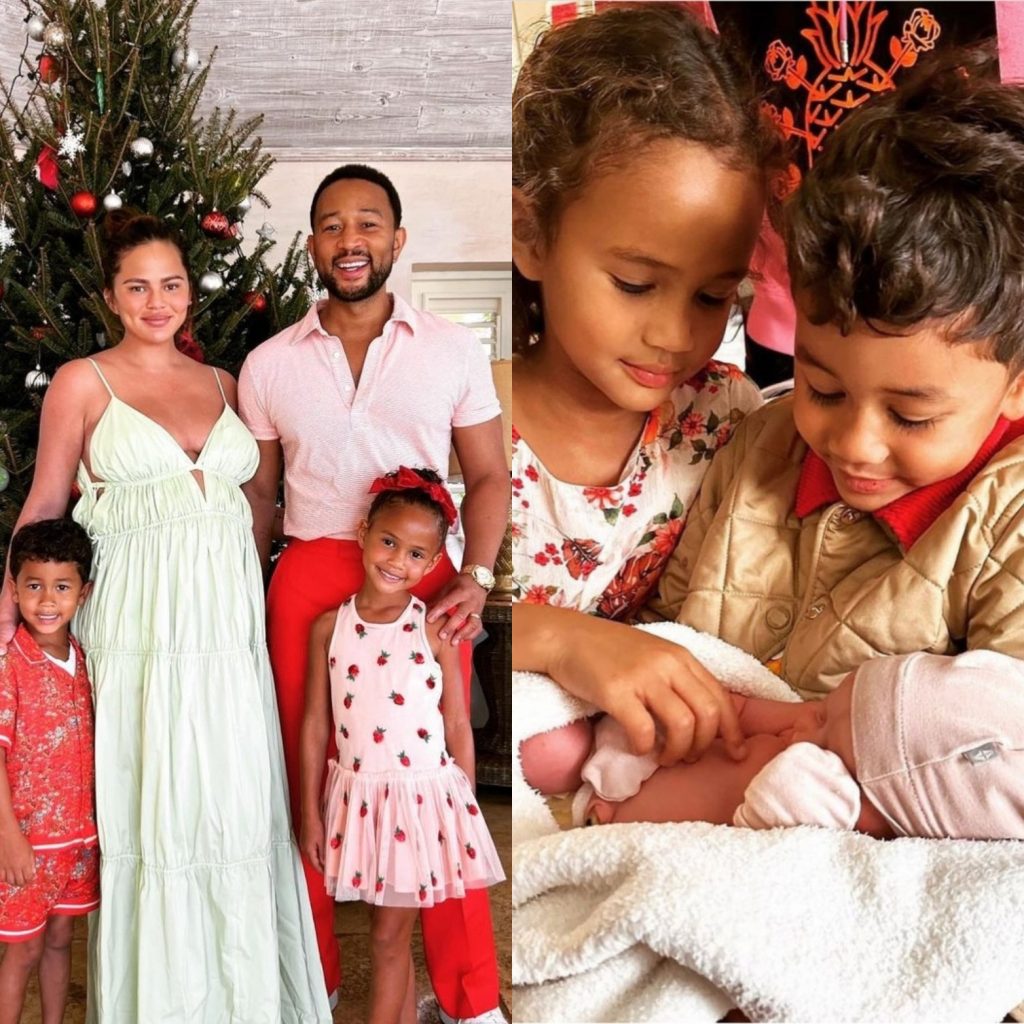 John Legend and Chrissy Teigen show off their baby daughter and revealed her name
