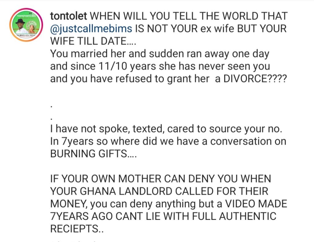 You are really lucky I left you - Tonto Dikeh reacts to audio recording Olakunle Churchill, shared of her saying she would have poisoned him if they were still together