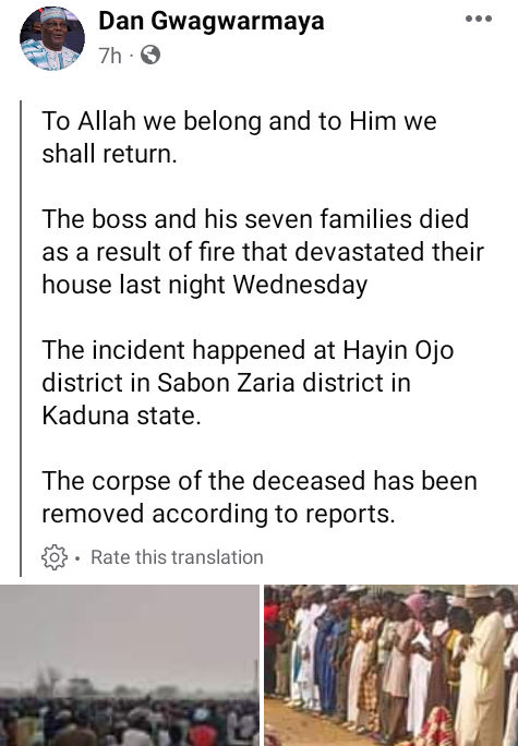 Eight family members die in Kaduna fire