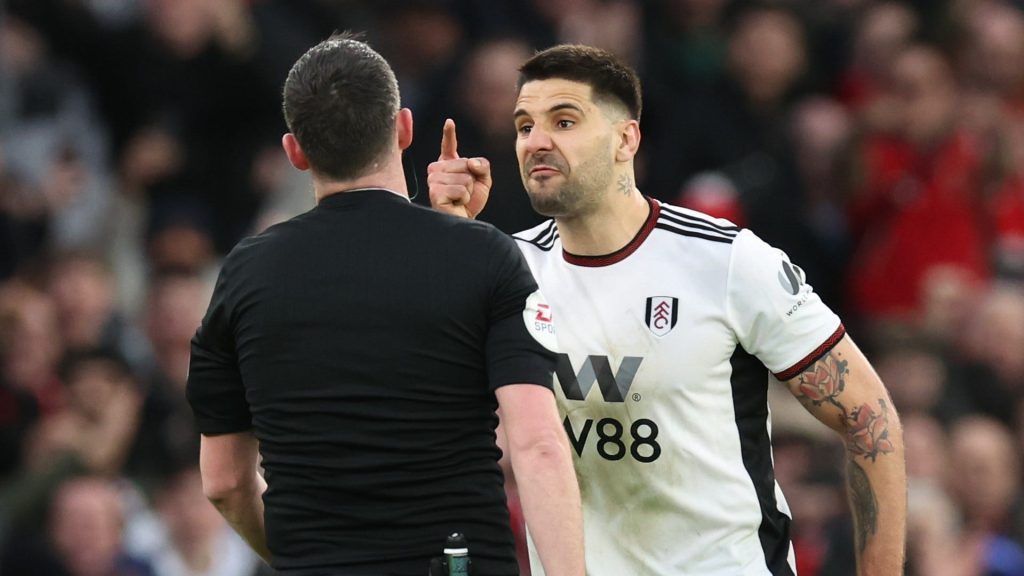 Fulham striker, Aleksandar Mitrovic is banned for eight matches for shoving referee Chris Kavanagh during FA Cup quarter-final defeat at Manchester United