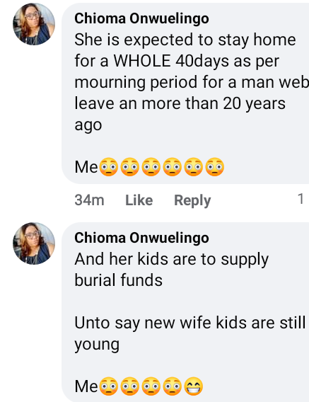 Nigerian woman asked to observe 40 days mourning for her ex-husband who left her and their children for another lady 20 years ago